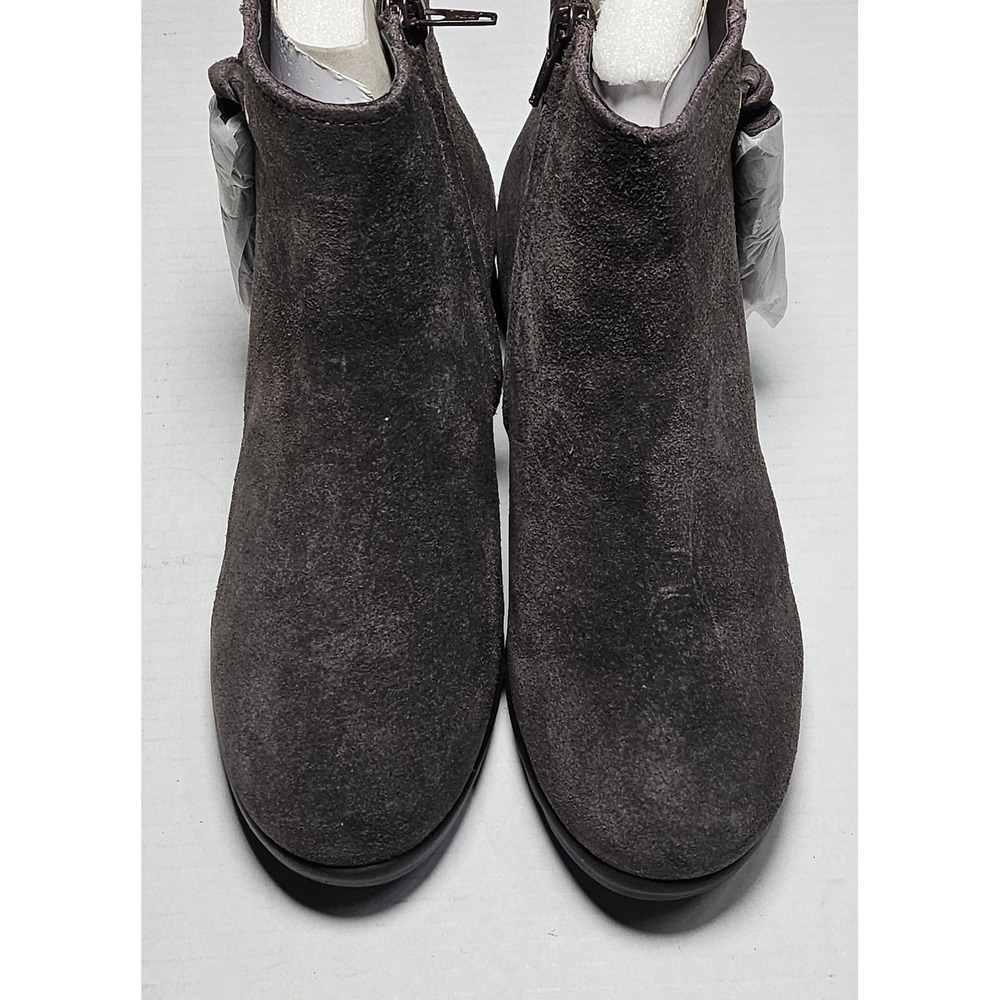Vaneli Sport Dommie‎ Brown Suede Ankle Boots Side Zip Wedge Booties Womens 6.5W